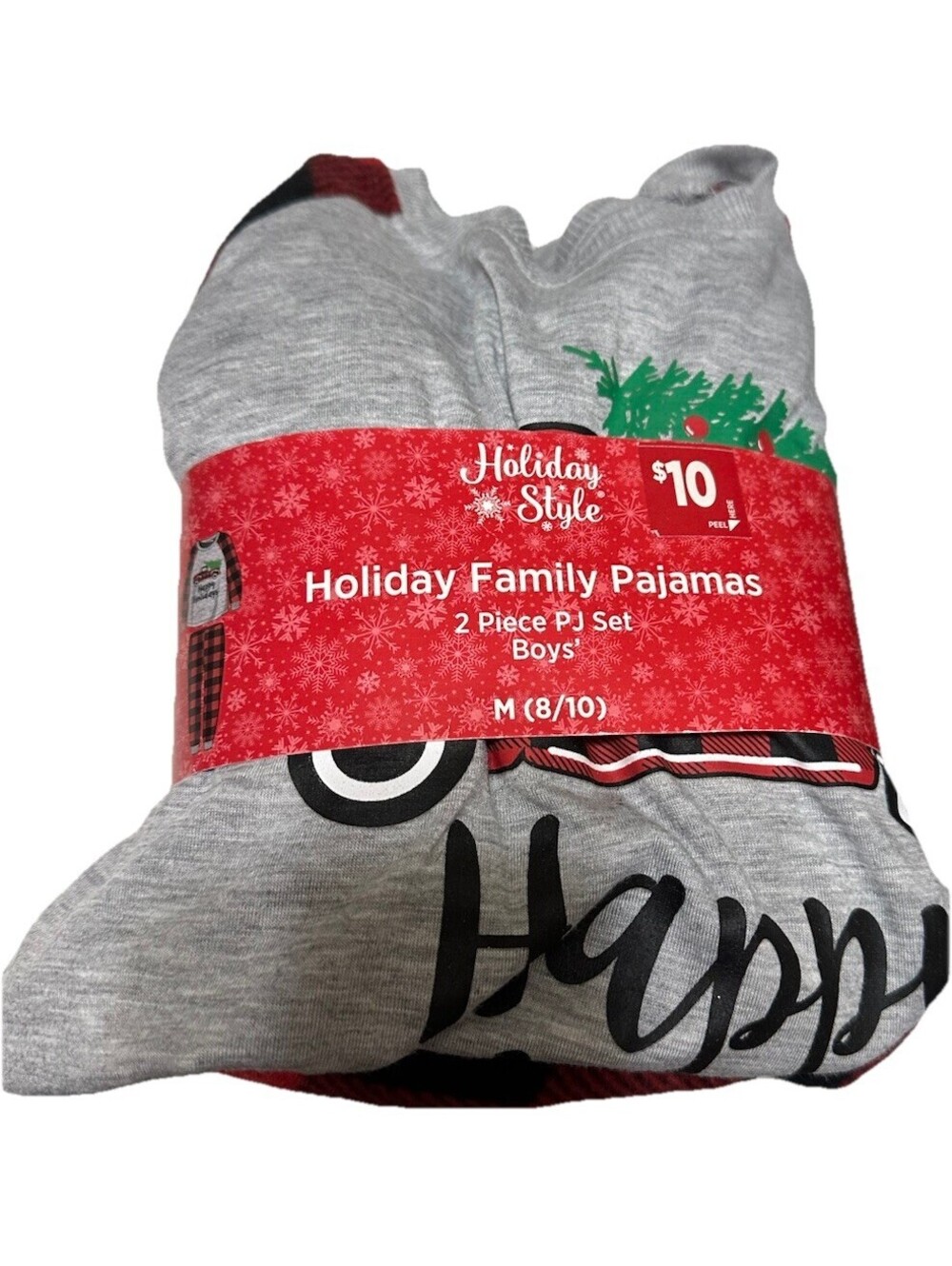 Holiday Style  Pajamas 2pc Boys 8/10 Pajamas Set Farm truck Plaid Christmas PJs
